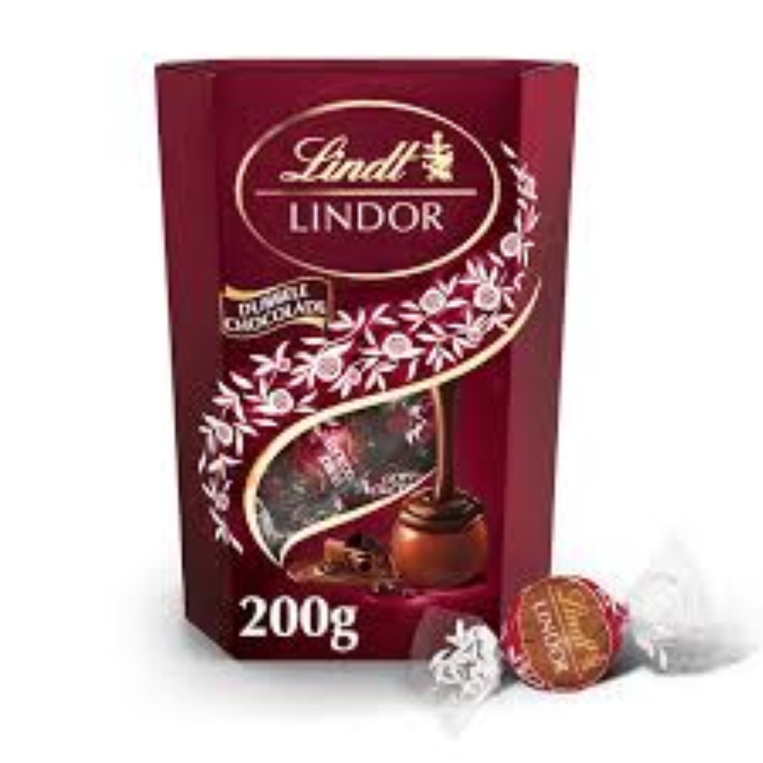 LINDT LINDOR CORNET DOUBLE CHOCOLATE 200G